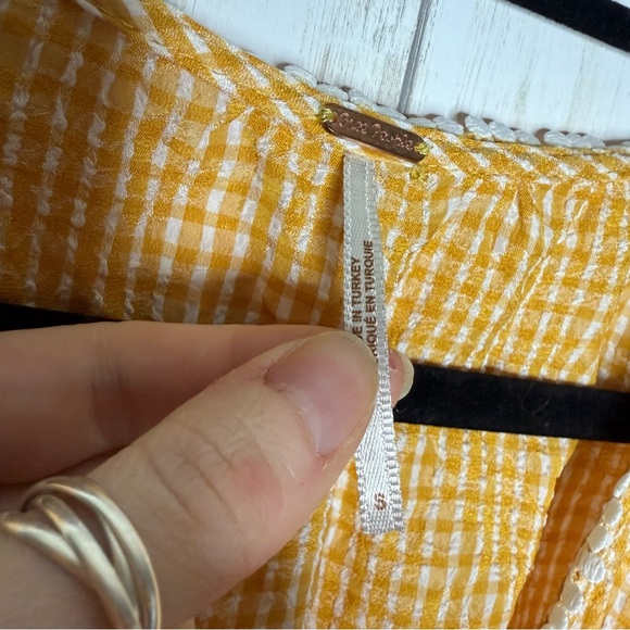 Free People Small Golden Gingham Blouse - Picture 5 of 7
